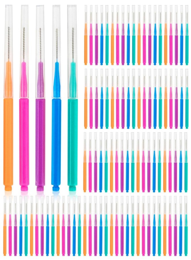 RAINFLOW 100 Pcs Interdental Brushes Between-Teeth Disposable Braces Brush for Teeth,Interproximal Dental Brush Picks,Toothpick Dental Flossing Oral Hygiene Cleaning for Home,Travel,Work,School - Image 1